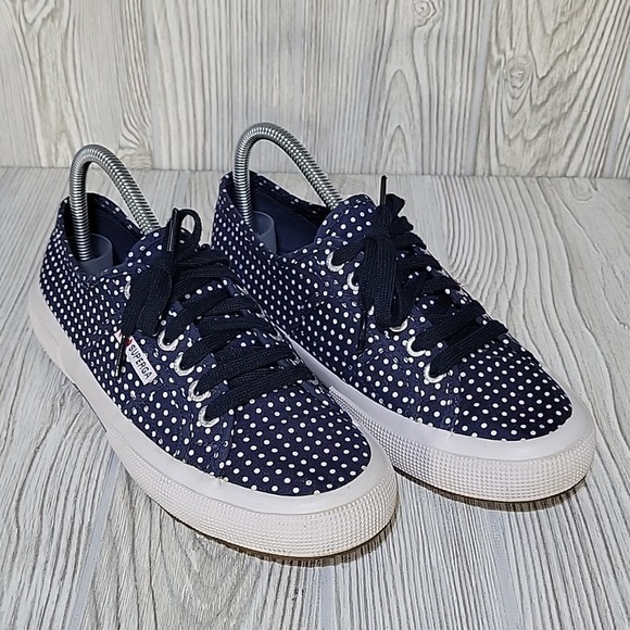 Superga Navy Polka Dot Sneakers - Picture 9 of 11